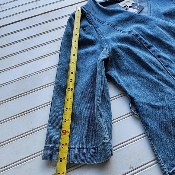 NWT $36 Universal Thread Womans Puff 3/4 Sleeve Denim Wrap Dress Light Wash MD - Picture 12 of 16
